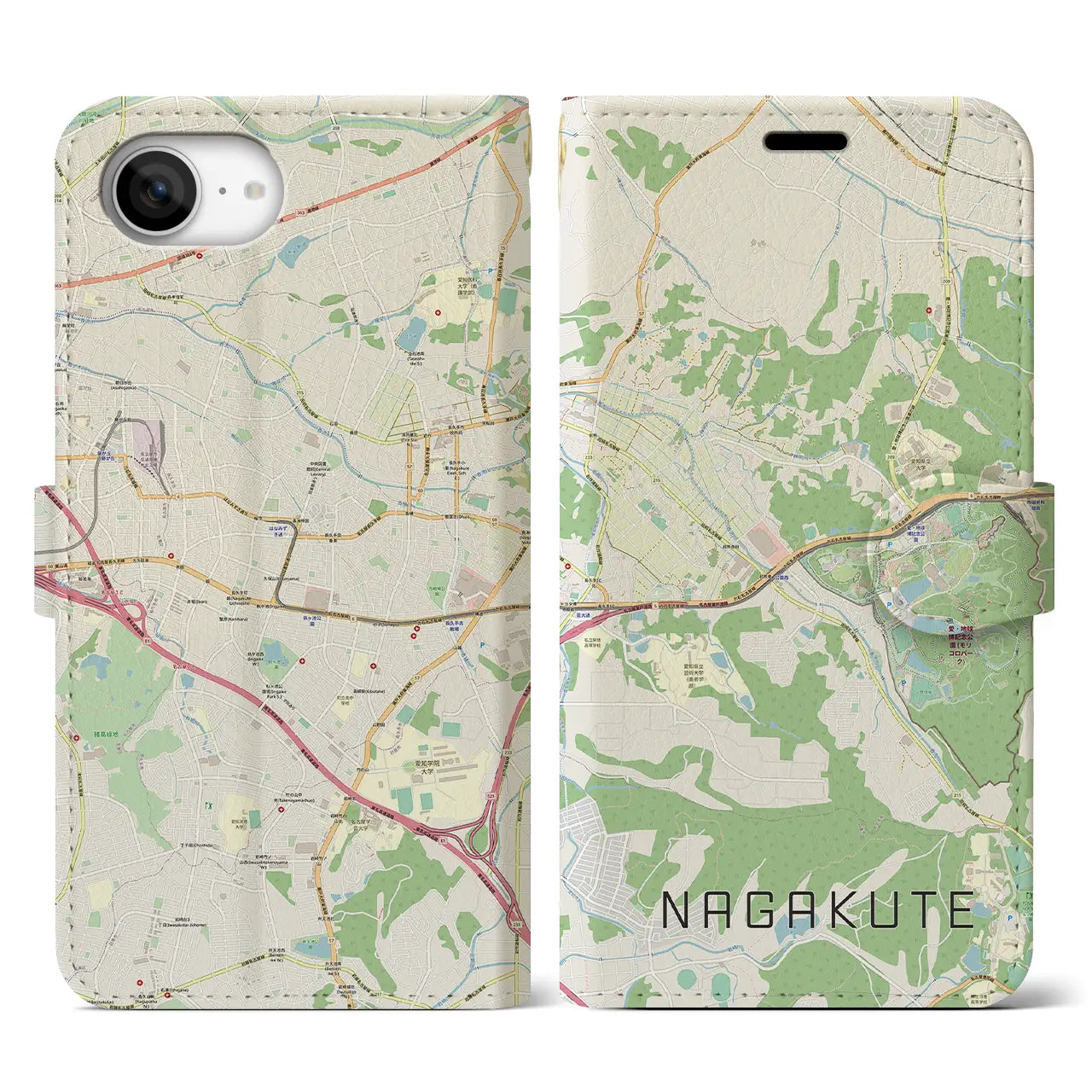 【長久手(愛知県)】地図柄iPhoneケース(手帳タイプ)