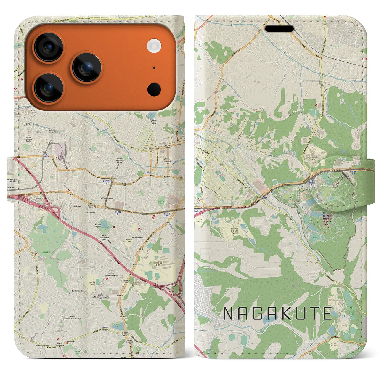 【長久手(愛知県)】地図柄iPhoneケース(手帳タイプ)