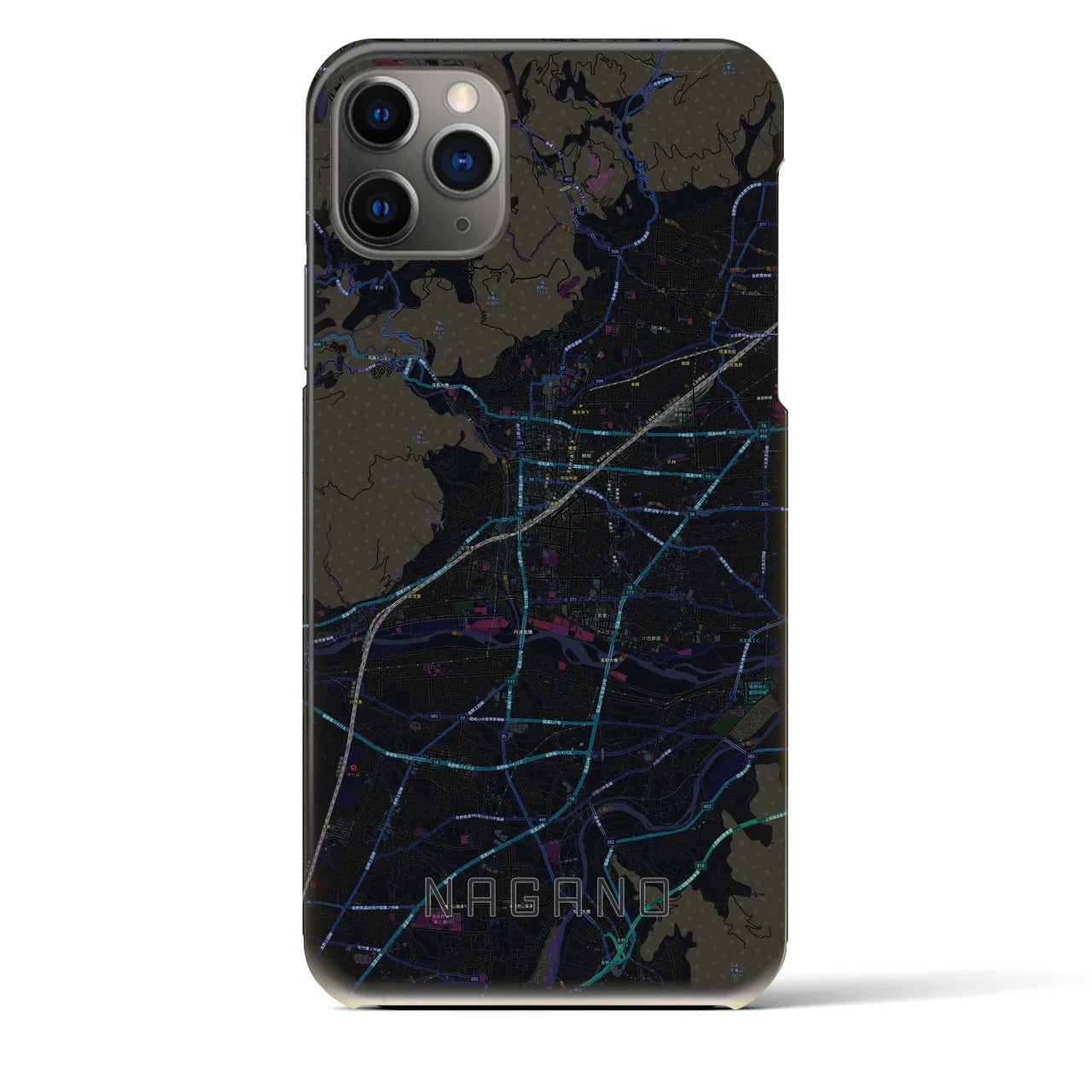 【長野(長野県)】地図柄iPhoneケース(バックカバータイプ)