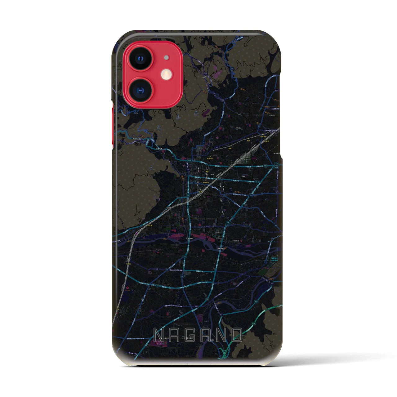 【長野(長野県)】地図柄iPhoneケース(バックカバータイプ)