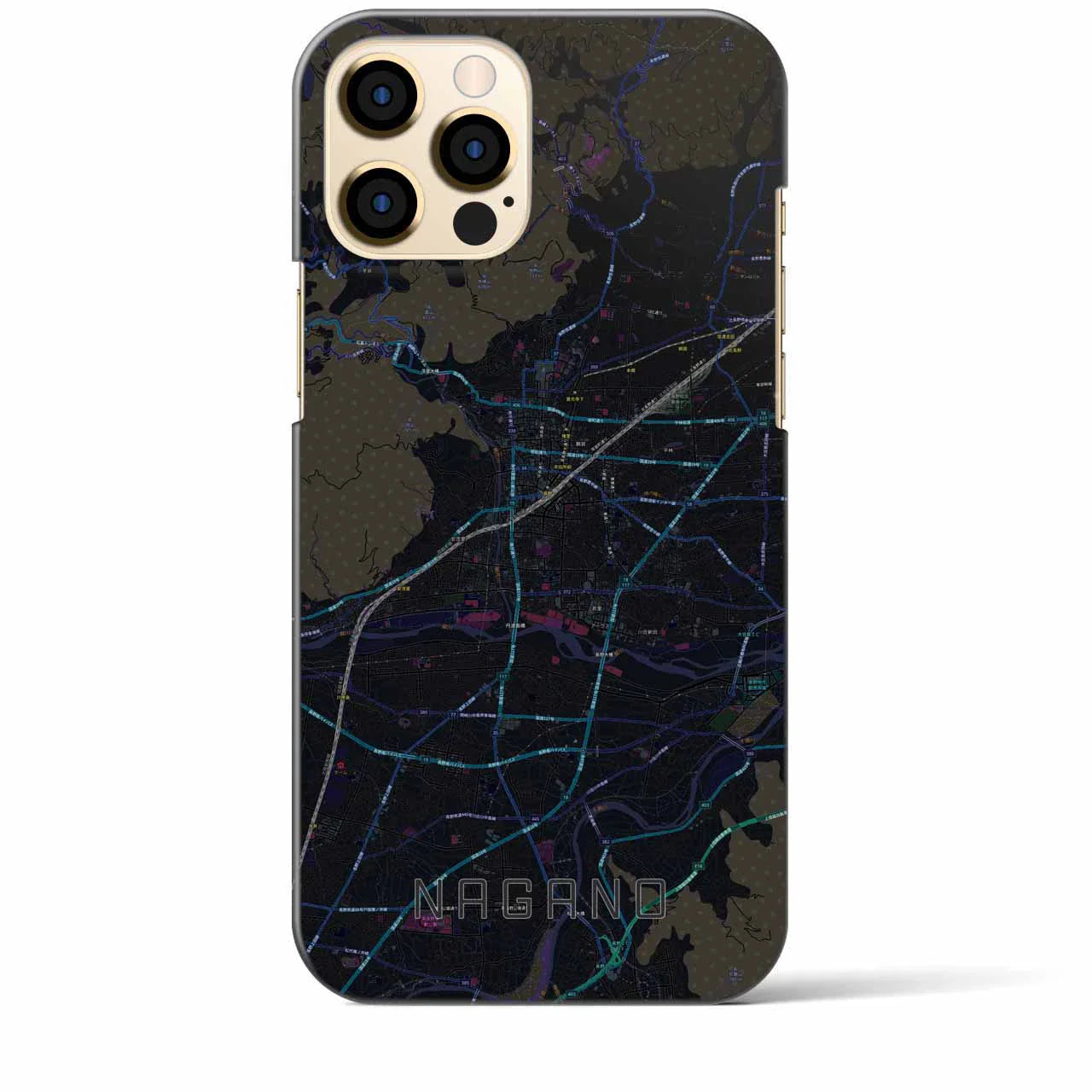 【長野(長野県)】地図柄iPhoneケース(バックカバータイプ)