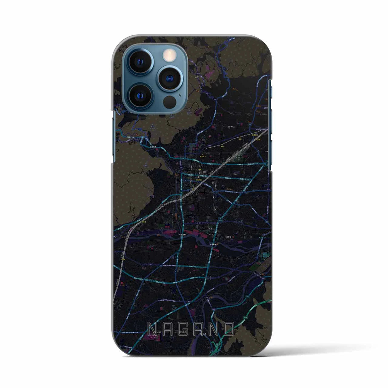 【長野(長野県)】地図柄iPhoneケース(バックカバータイプ)