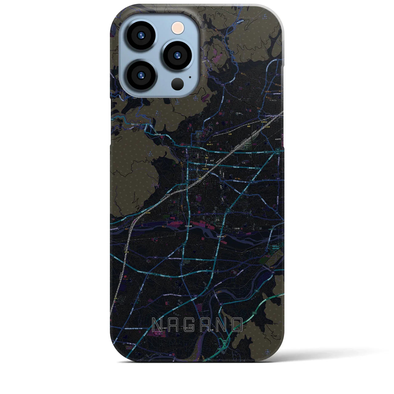 【長野(長野県)】地図柄iPhoneケース(バックカバータイプ)