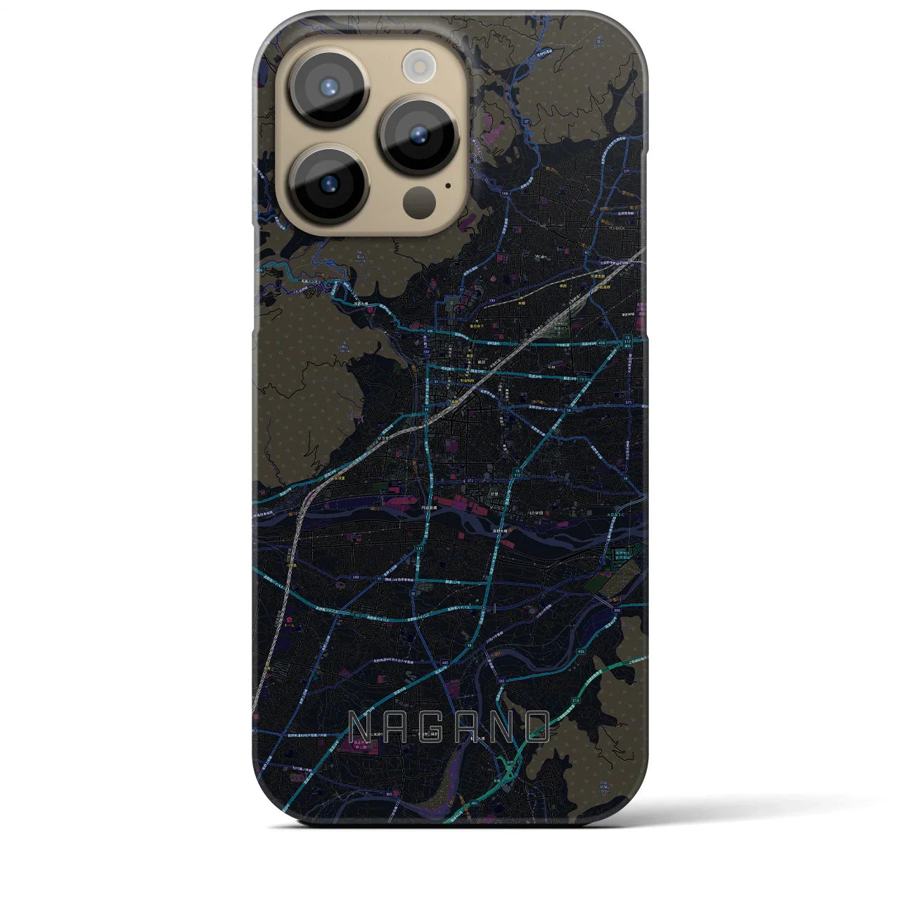 【長野(長野県)】地図柄iPhoneケース(バックカバータイプ)