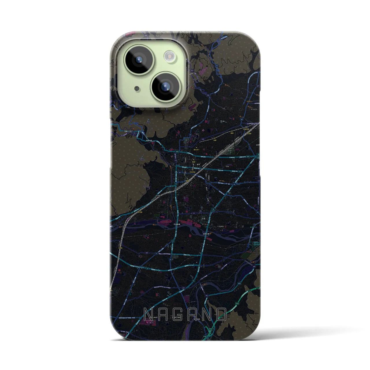 【長野(長野県)】地図柄iPhoneケース(バックカバータイプ)