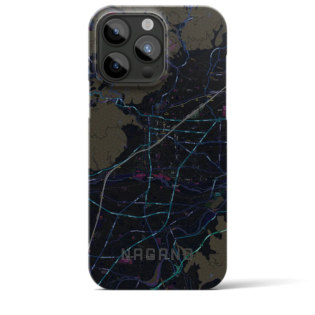 【長野(長野県)】地図柄iPhoneケース(バックカバータイプ)