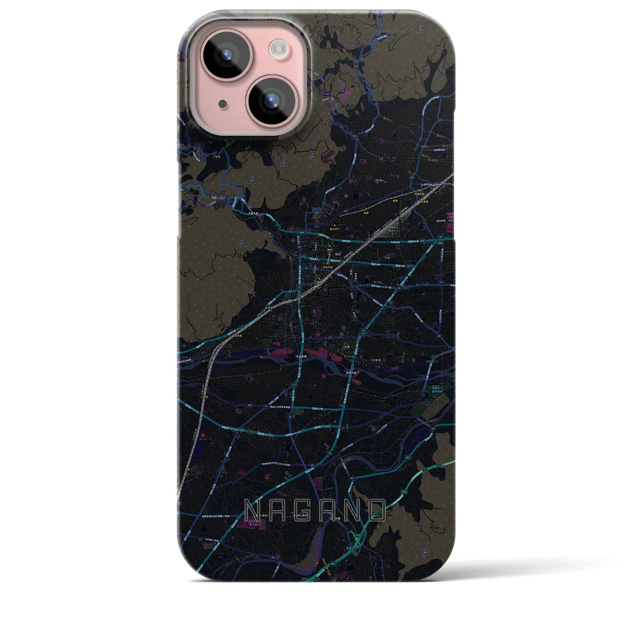 【長野(長野県)】地図柄iPhoneケース(バックカバータイプ)