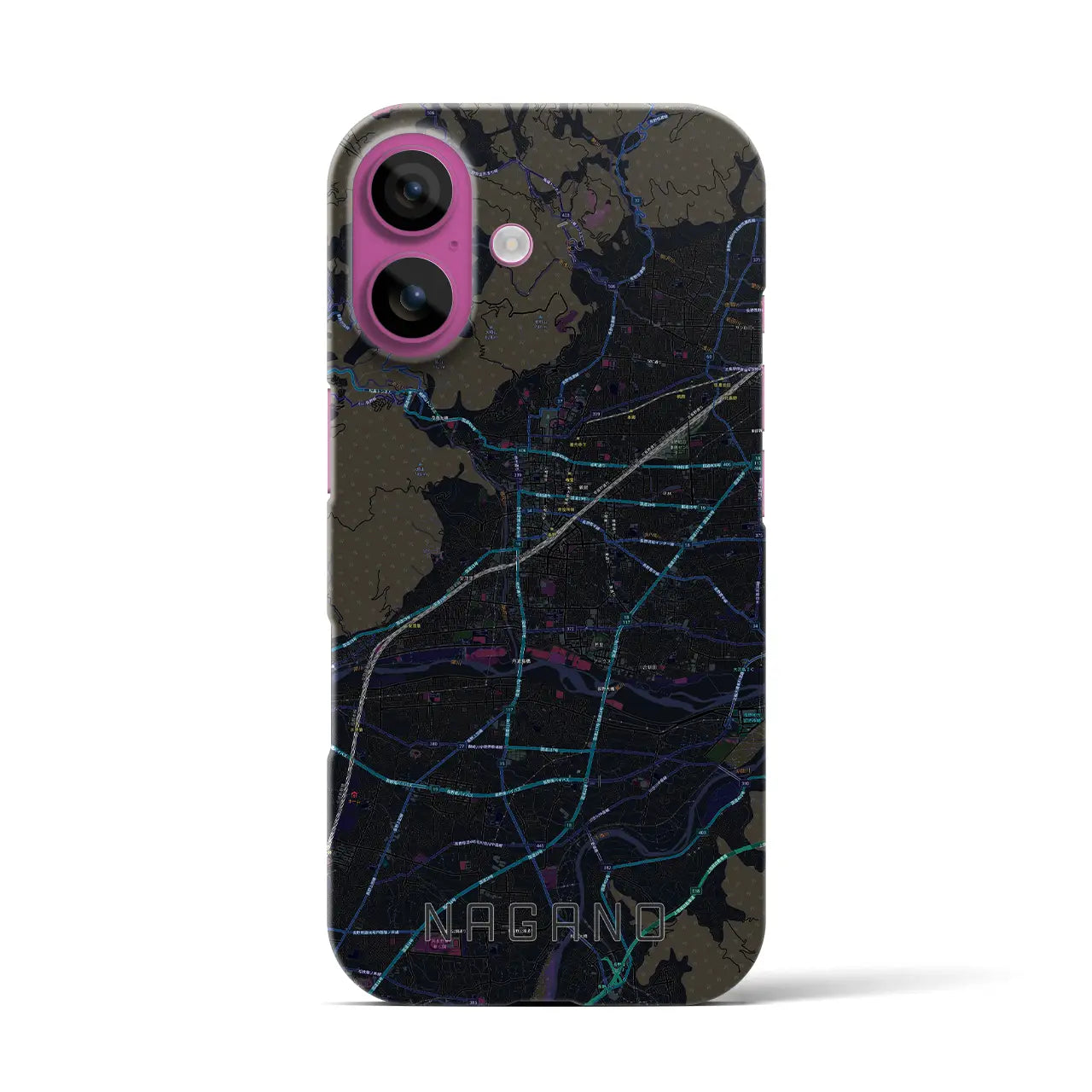 【長野(長野県)】地図柄iPhoneケース(バックカバータイプ)