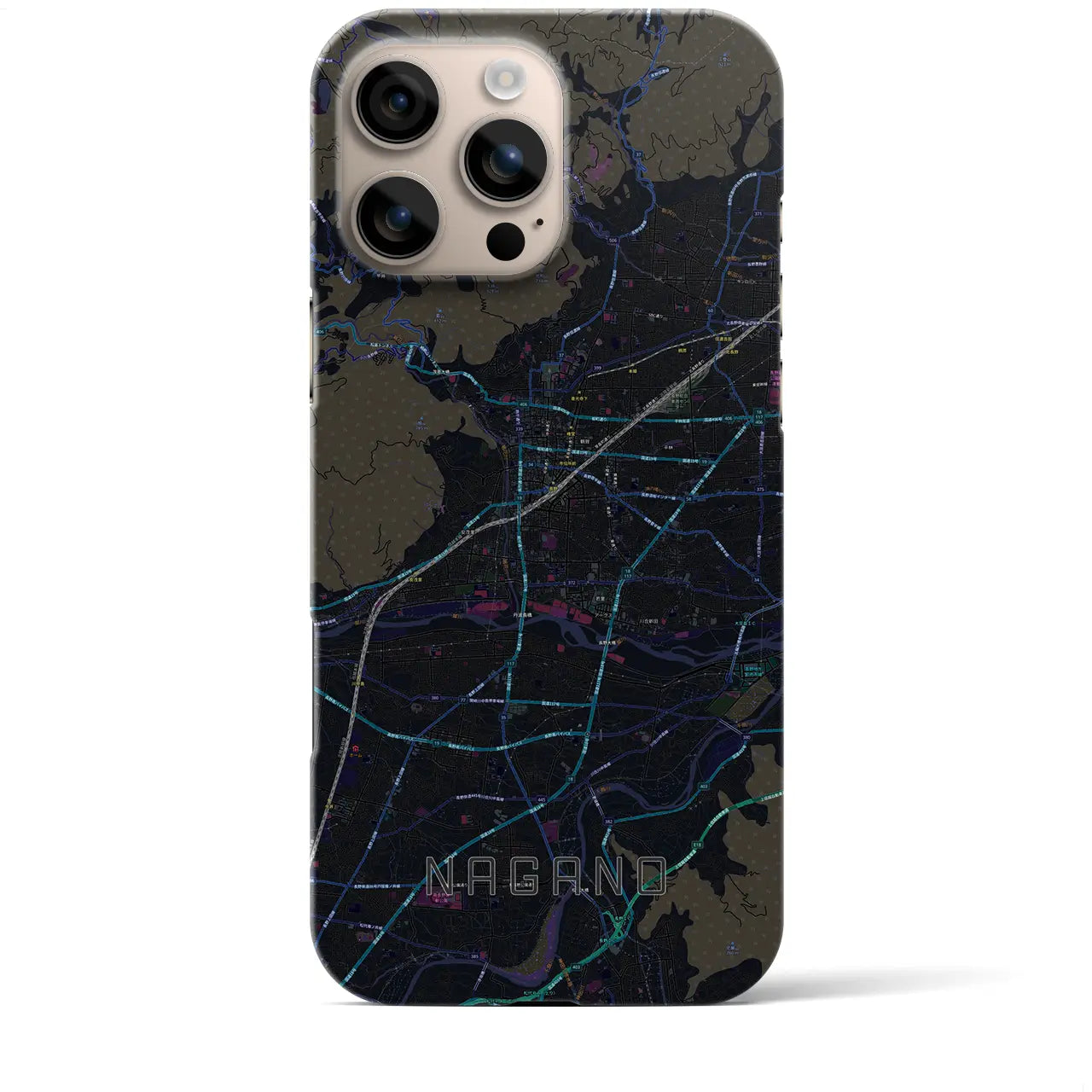 【長野(長野県)】地図柄iPhoneケース(バックカバータイプ)