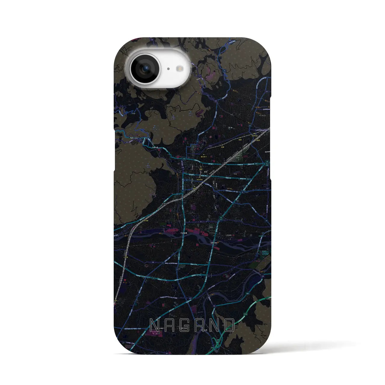 【長野(長野県)】地図柄iPhoneケース(バックカバータイプ)