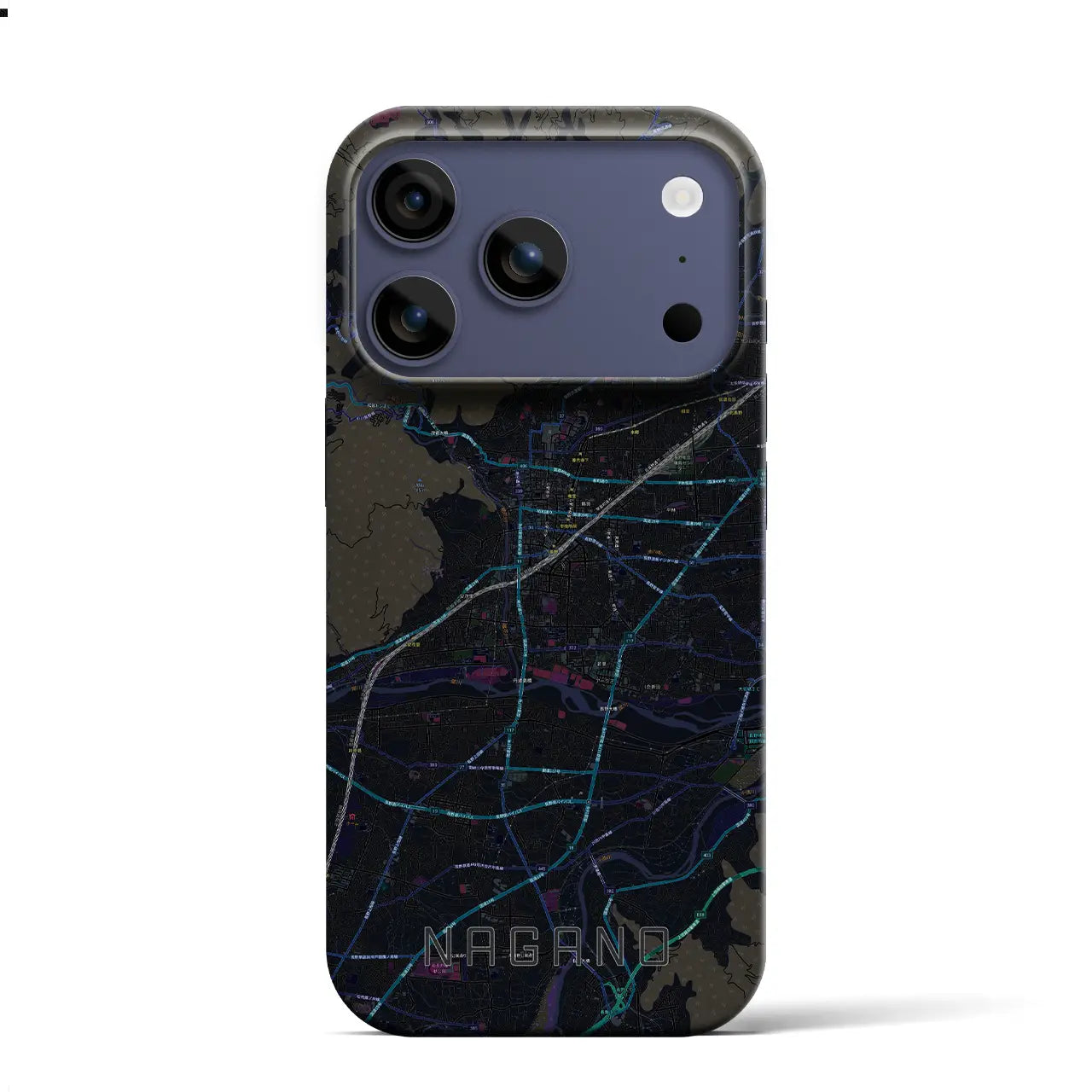 【長野(長野県)】地図柄iPhoneケース(バックカバータイプ)