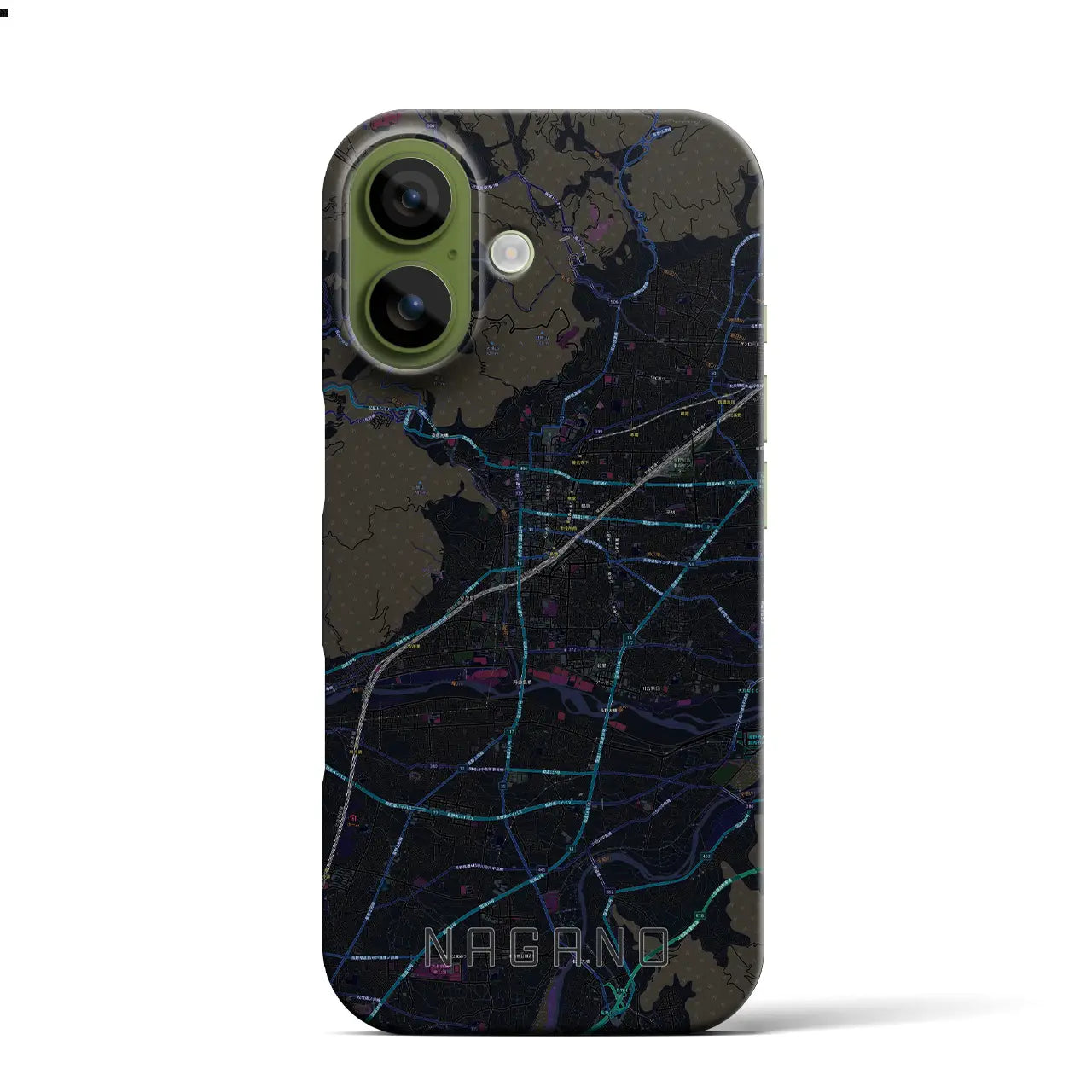 【長野(長野県)】地図柄iPhoneケース(バックカバータイプ)