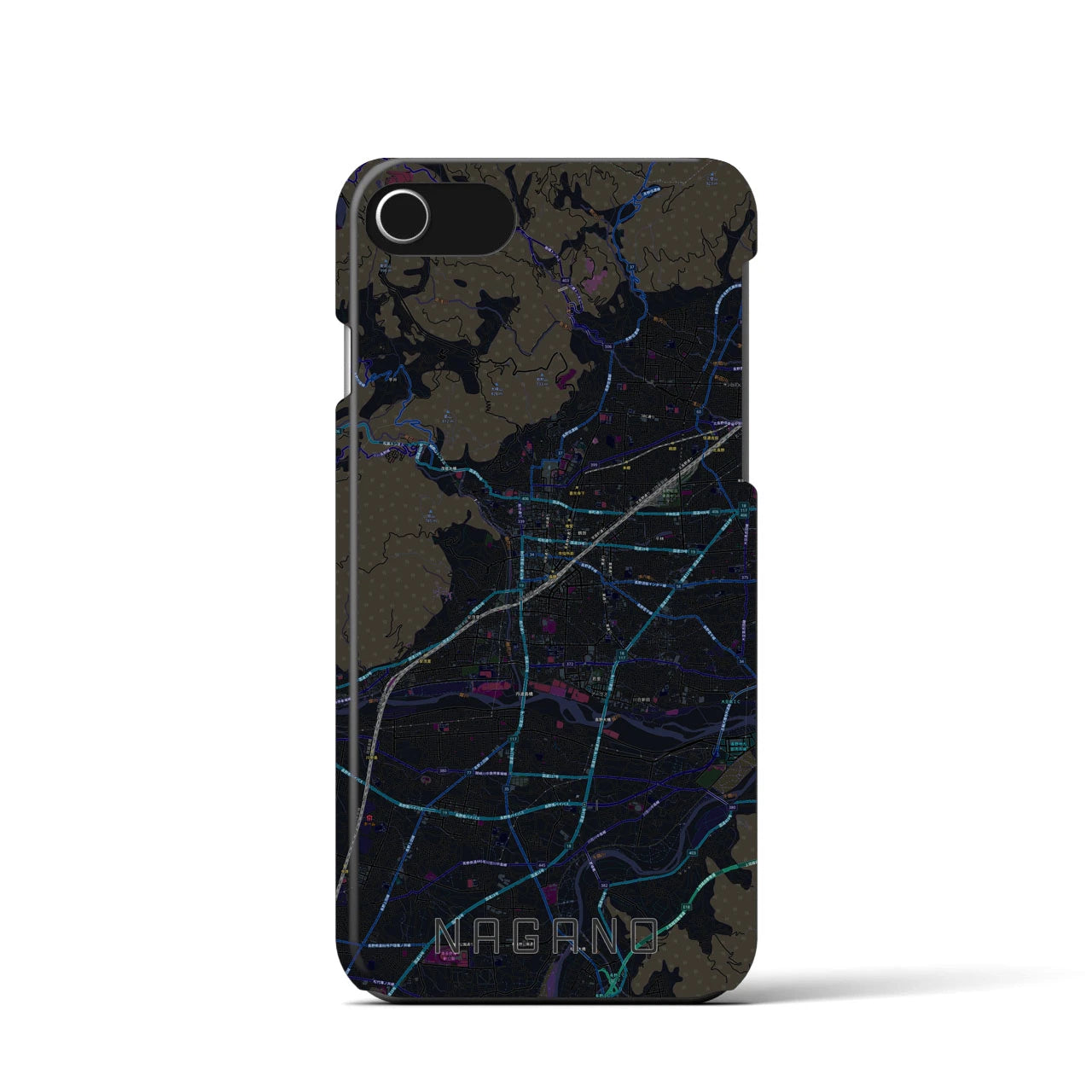 【長野(長野県)】地図柄iPhoneケース(バックカバータイプ)