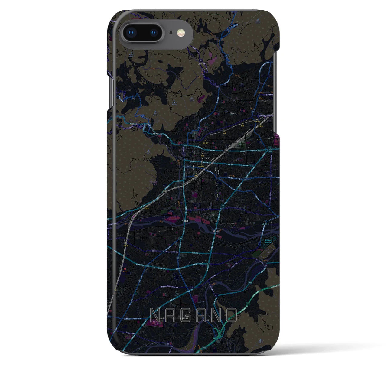 【長野(長野県)】地図柄iPhoneケース(バックカバータイプ)