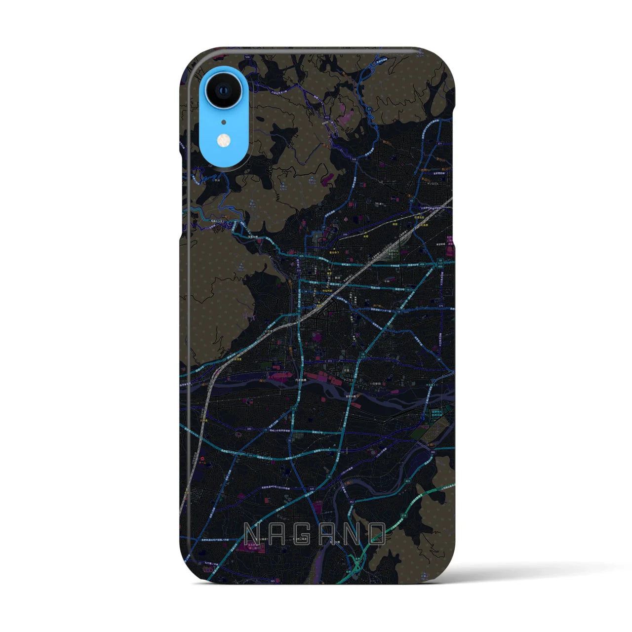 【長野(長野県)】地図柄iPhoneケース(バックカバータイプ)