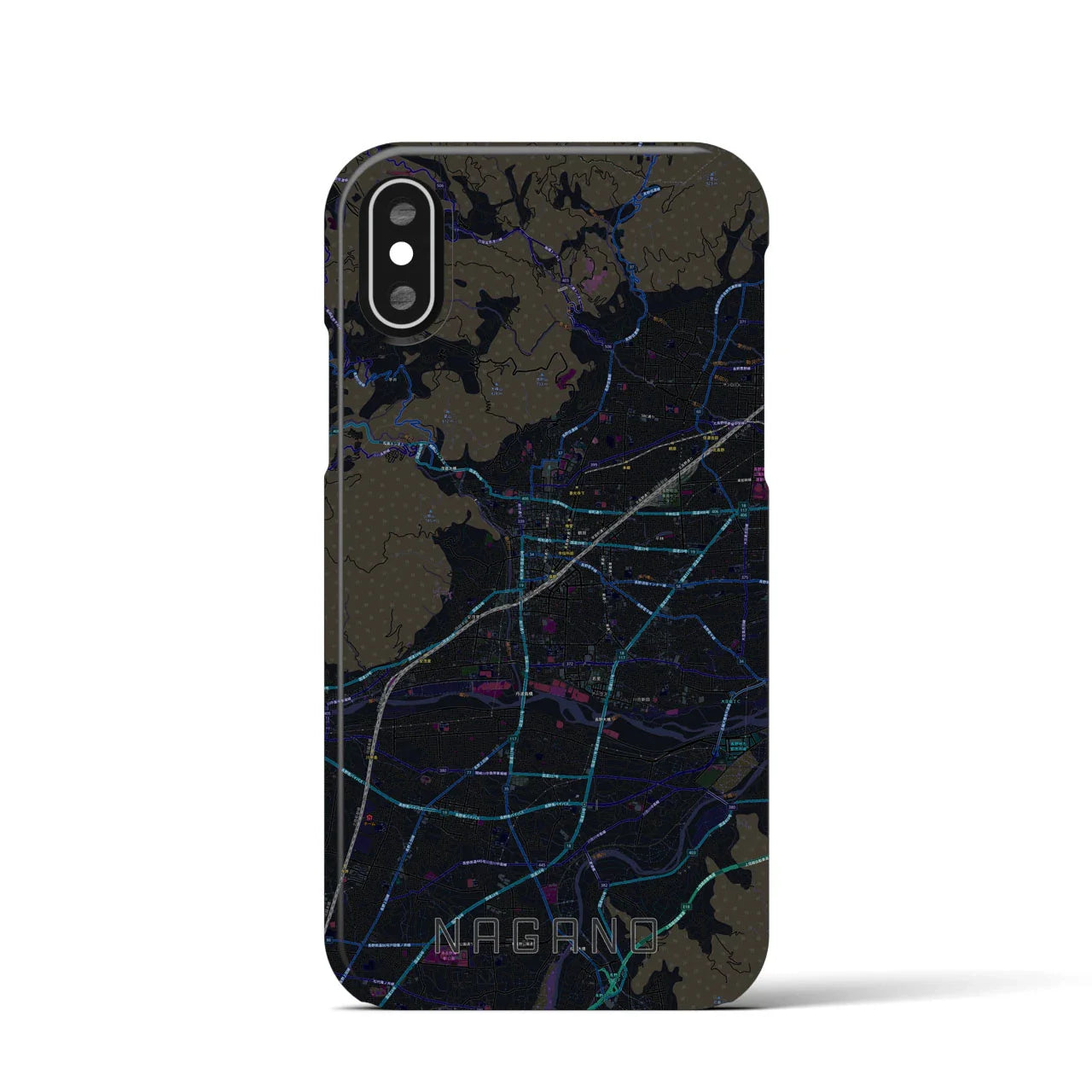 【長野(長野県)】地図柄iPhoneケース(バックカバータイプ)