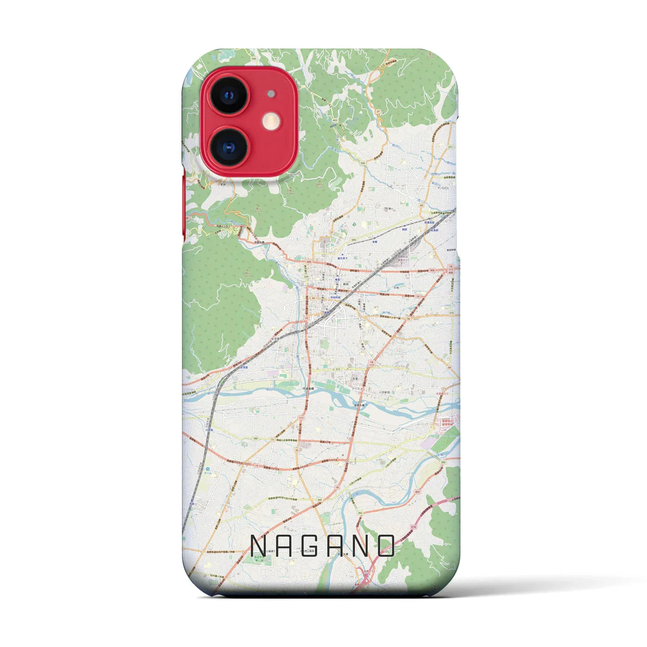 【長野(長野県)】地図柄iPhoneケース(バックカバータイプ)