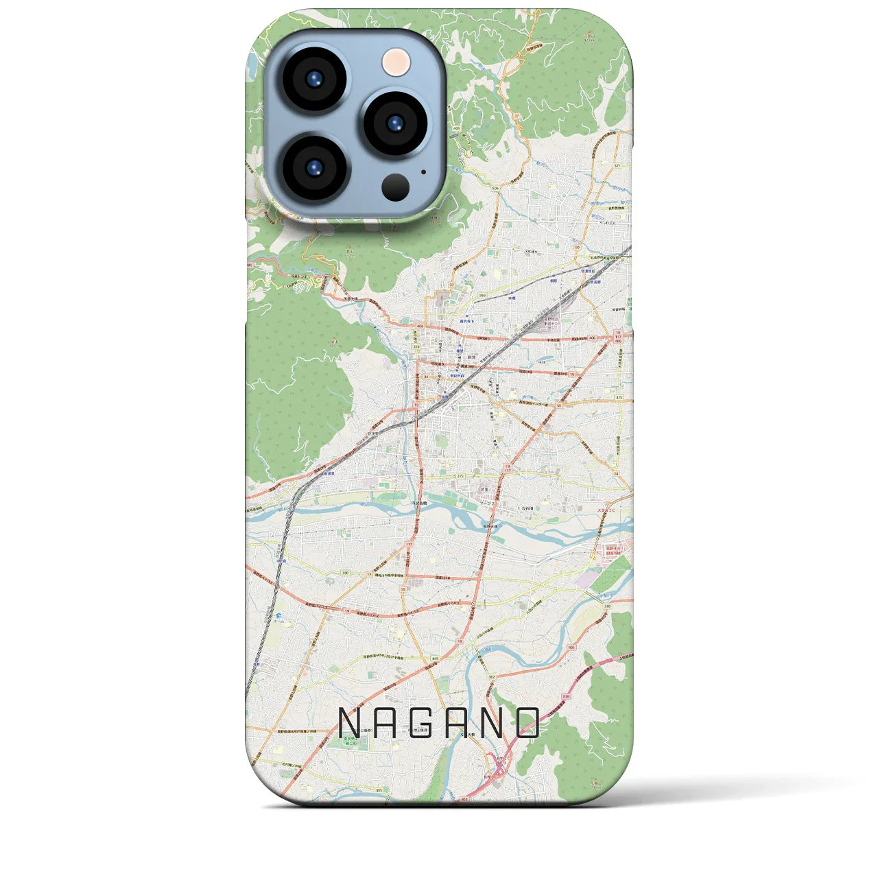 【長野(長野県)】地図柄iPhoneケース(バックカバータイプ)