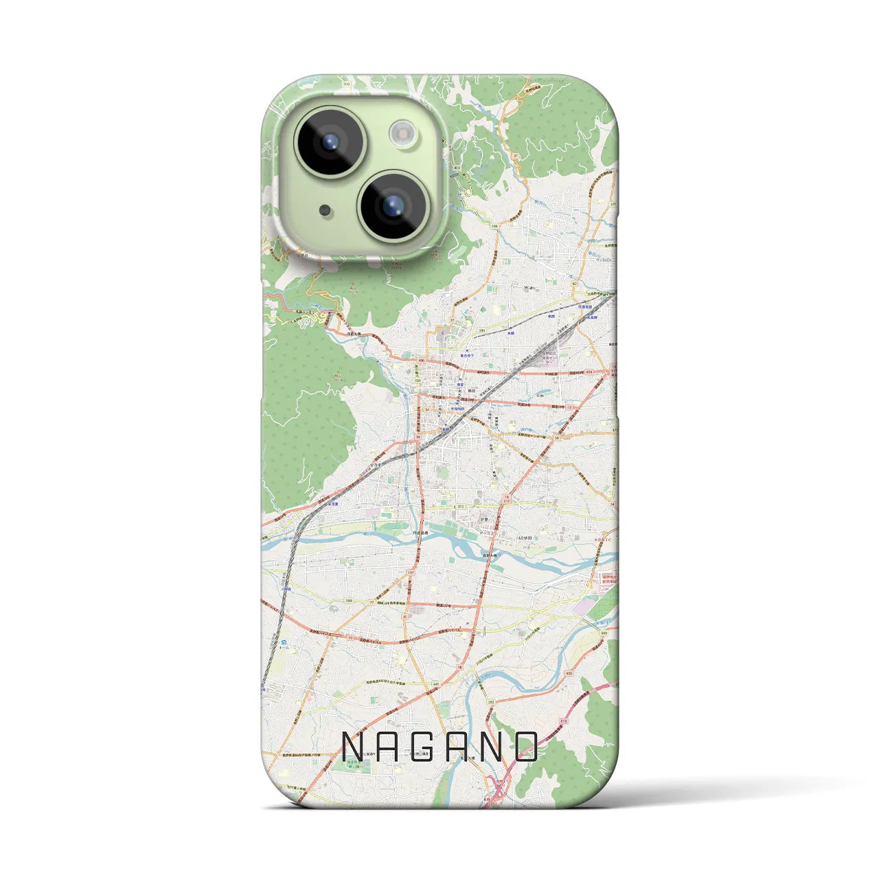 【長野(長野県)】地図柄iPhoneケース(バックカバータイプ)