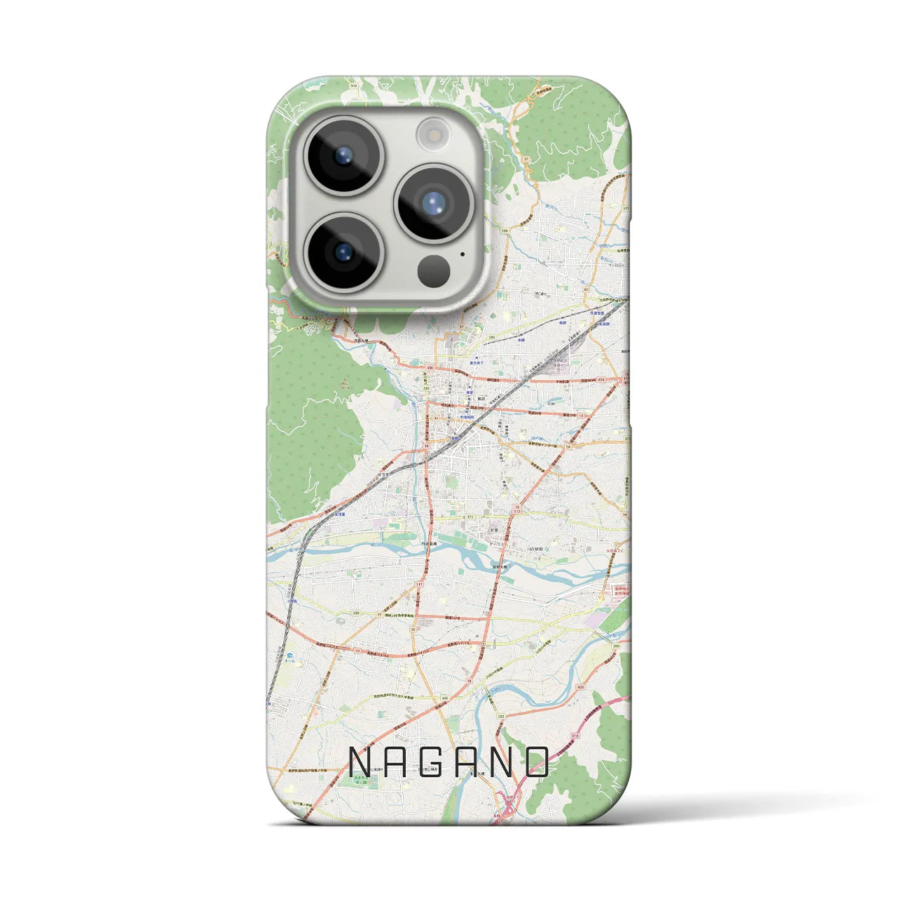 【長野(長野県)】地図柄iPhoneケース(バックカバータイプ)