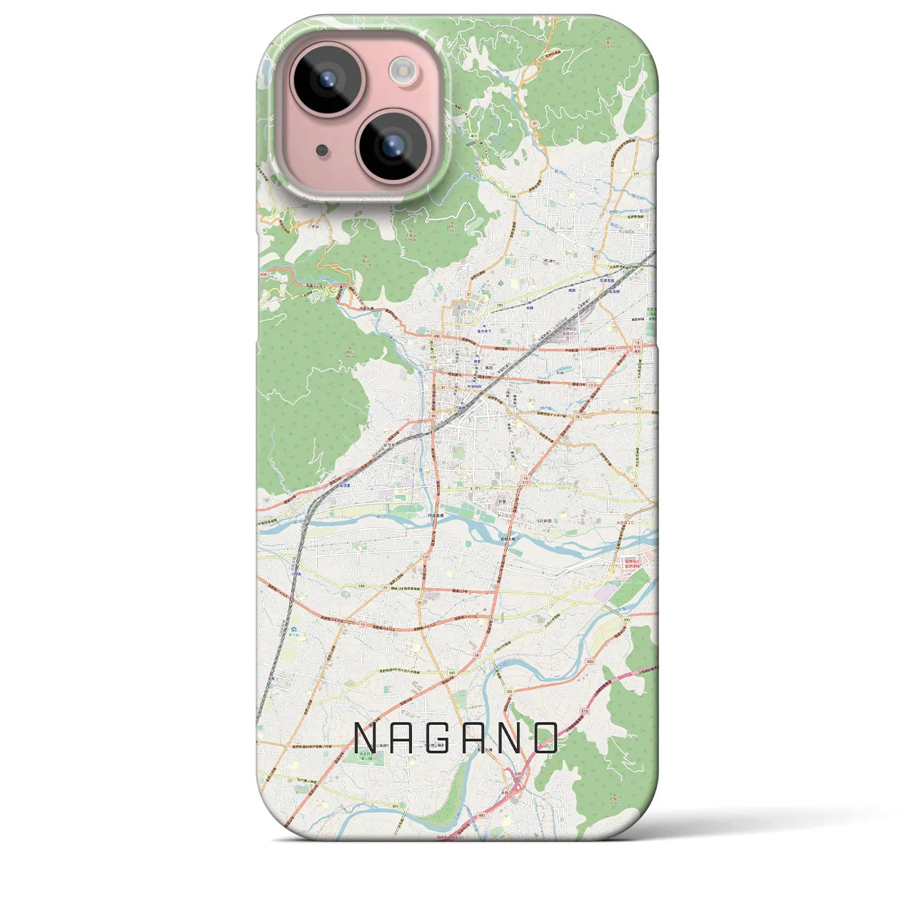 【長野(長野県)】地図柄iPhoneケース(バックカバータイプ)