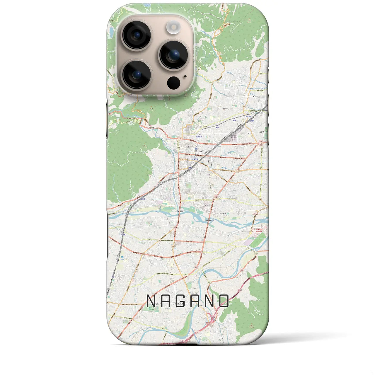 【長野(長野県)】地図柄iPhoneケース(バックカバータイプ)