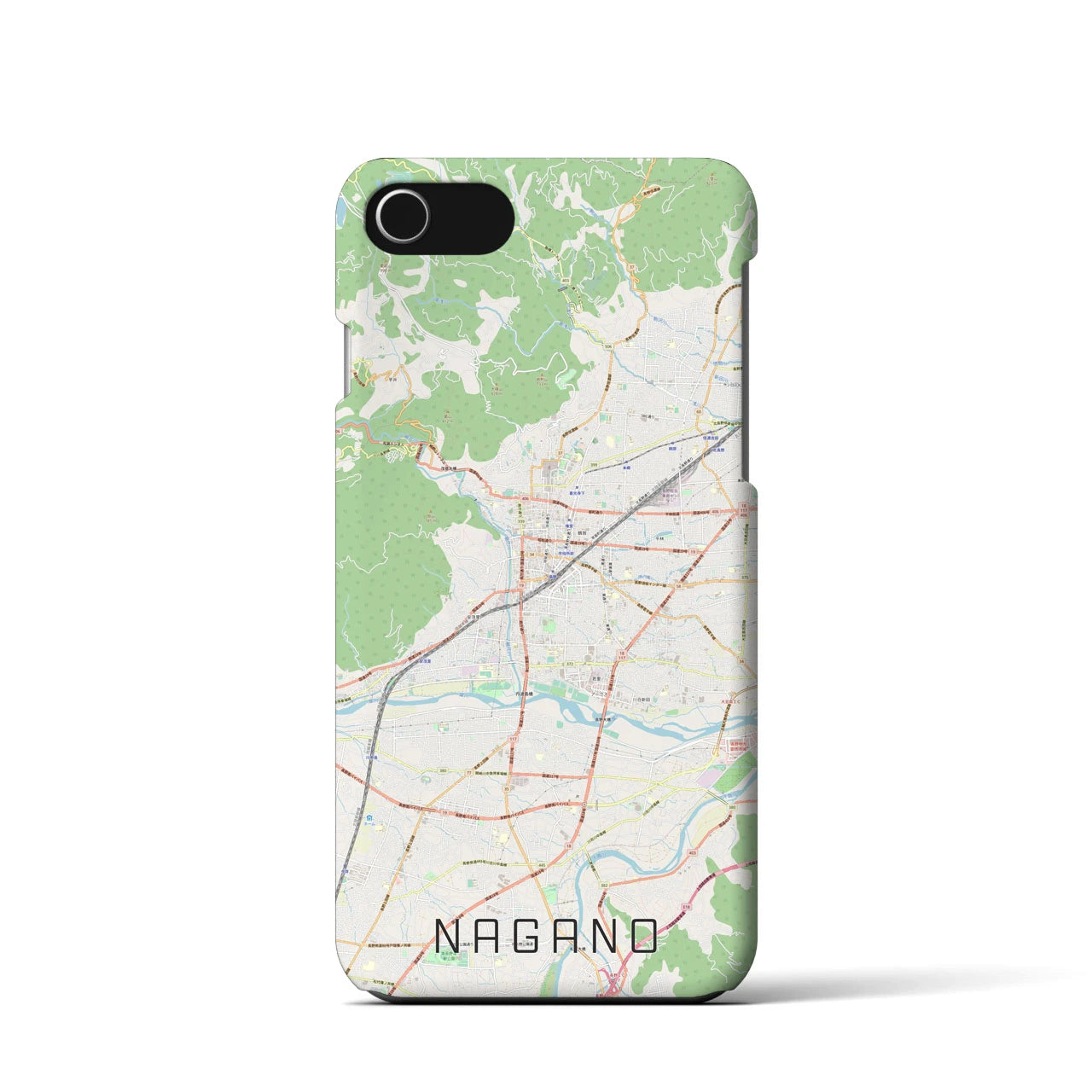 【長野(長野県)】地図柄iPhoneケース(バックカバータイプ)