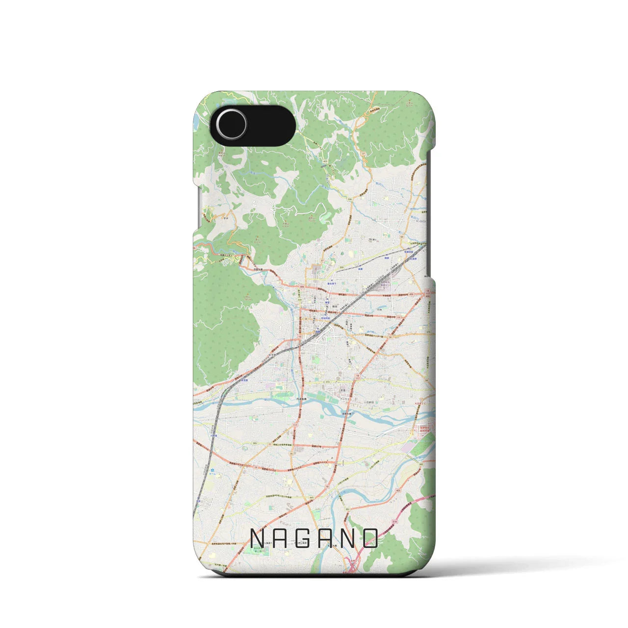 【長野(長野県)】地図柄iPhoneケース(バックカバータイプ)