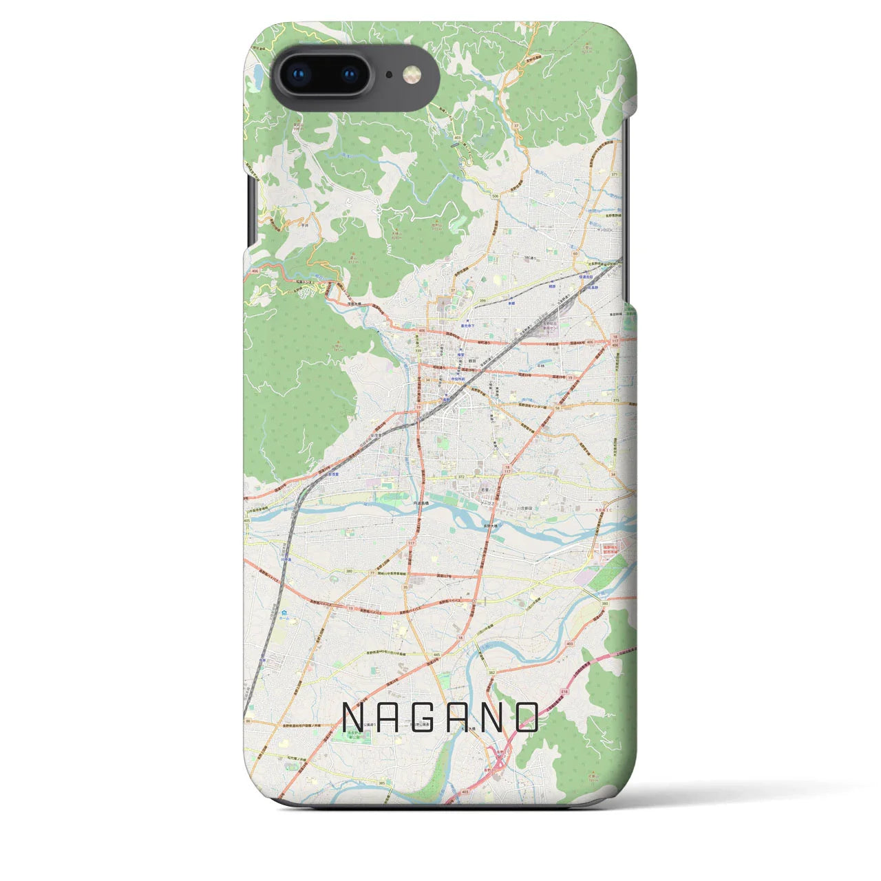 【長野(長野県)】地図柄iPhoneケース(バックカバータイプ)