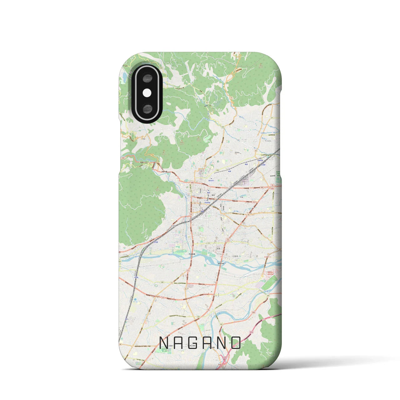【長野(長野県)】地図柄iPhoneケース(バックカバータイプ)