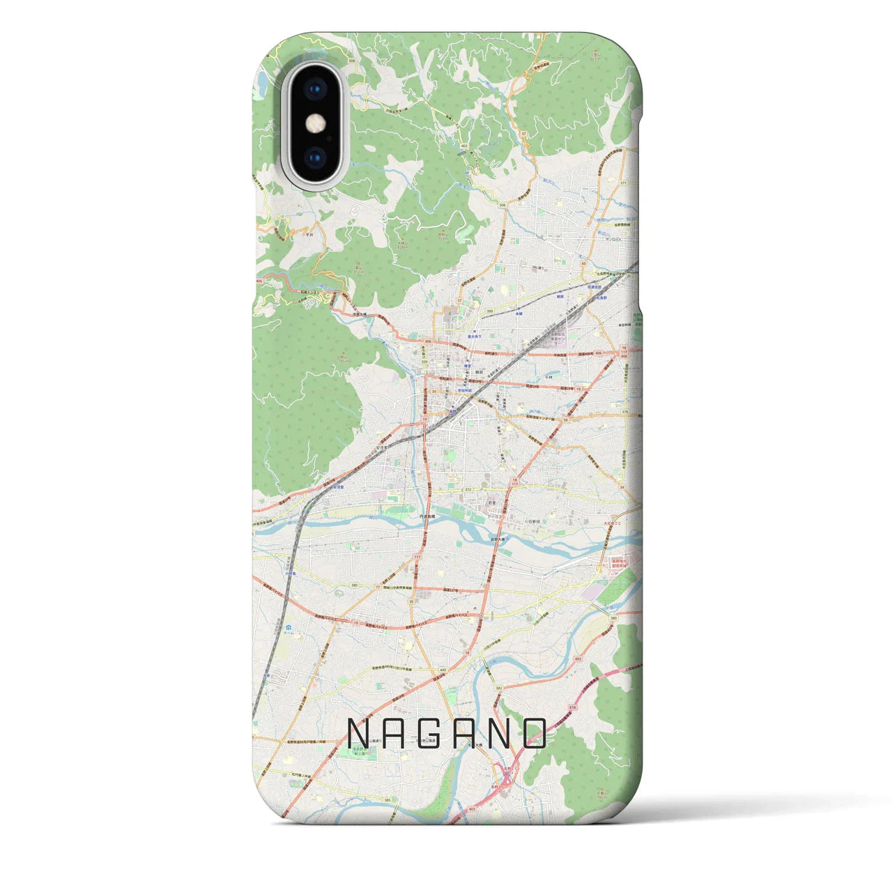 【長野(長野県)】地図柄iPhoneケース(バックカバータイプ)