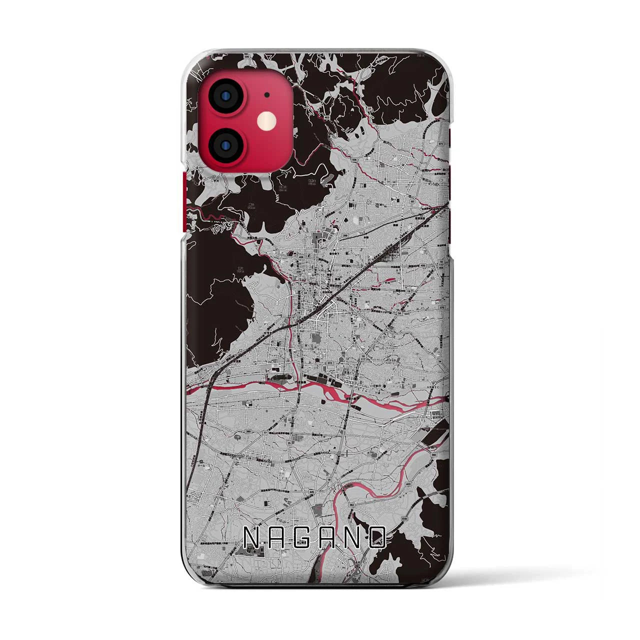 【長野(長野県)】地図柄iPhoneケース(クリアタイプ)