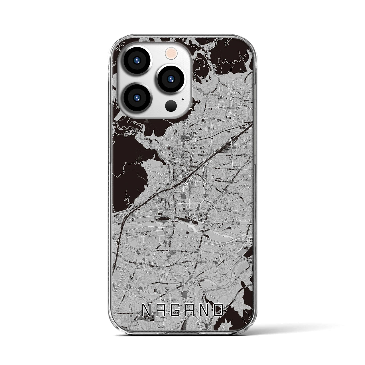 【長野(長野県)】地図柄iPhoneケース(クリアタイプ)