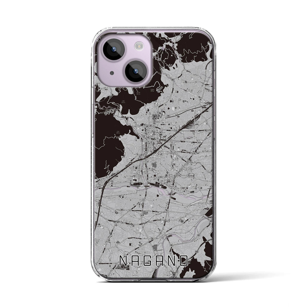 【長野(長野県)】地図柄iPhoneケース(クリアタイプ)