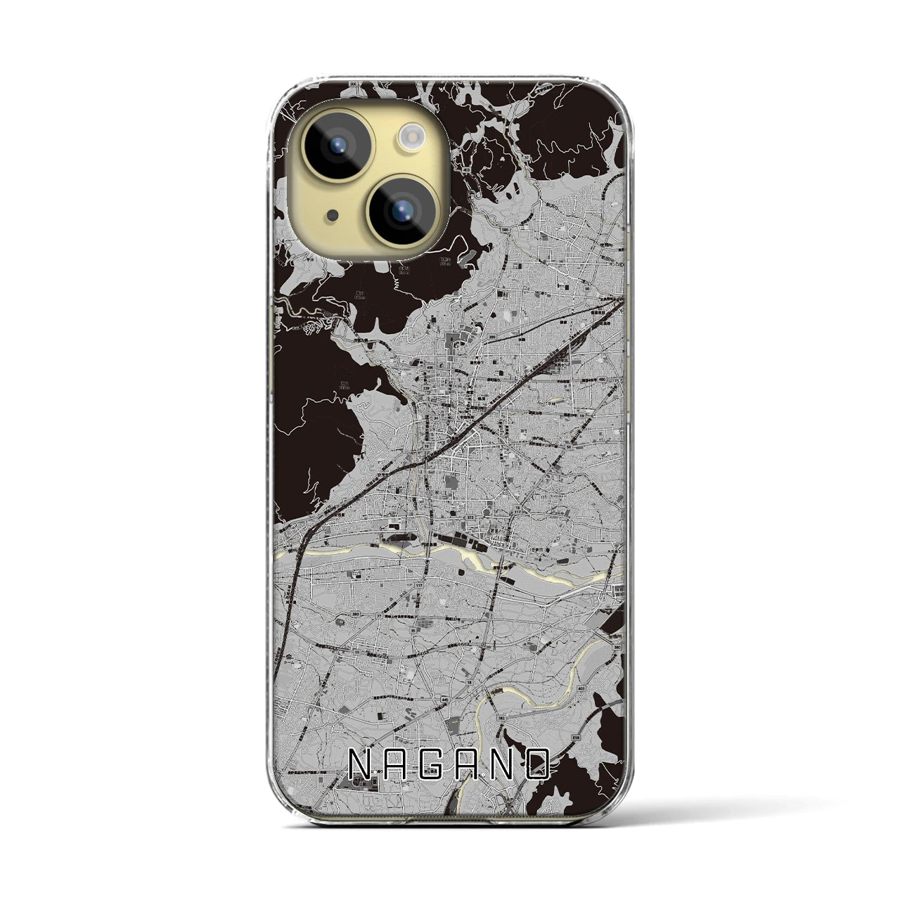 【長野(長野県)】地図柄iPhoneケース(クリアタイプ)