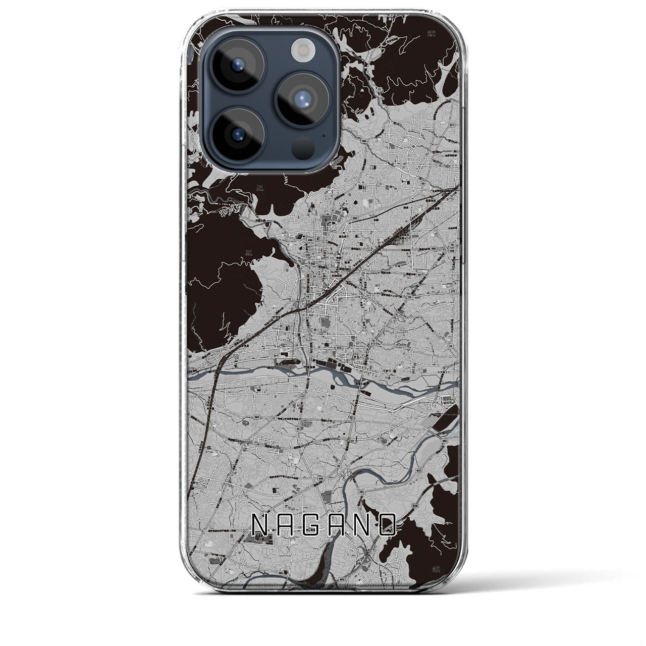 【長野(長野県)】地図柄iPhoneケース(クリアタイプ)