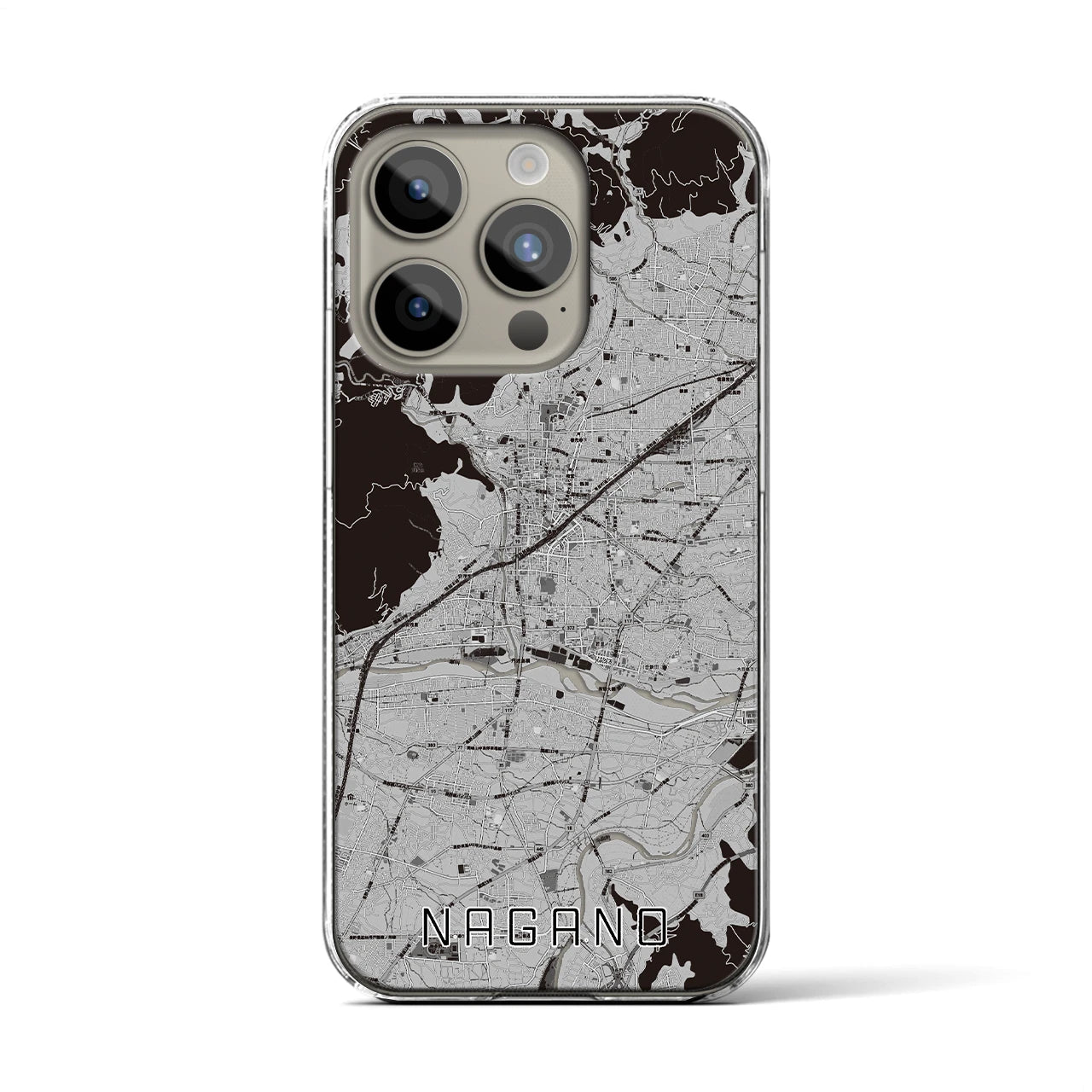 【長野(長野県)】地図柄iPhoneケース(クリアタイプ)