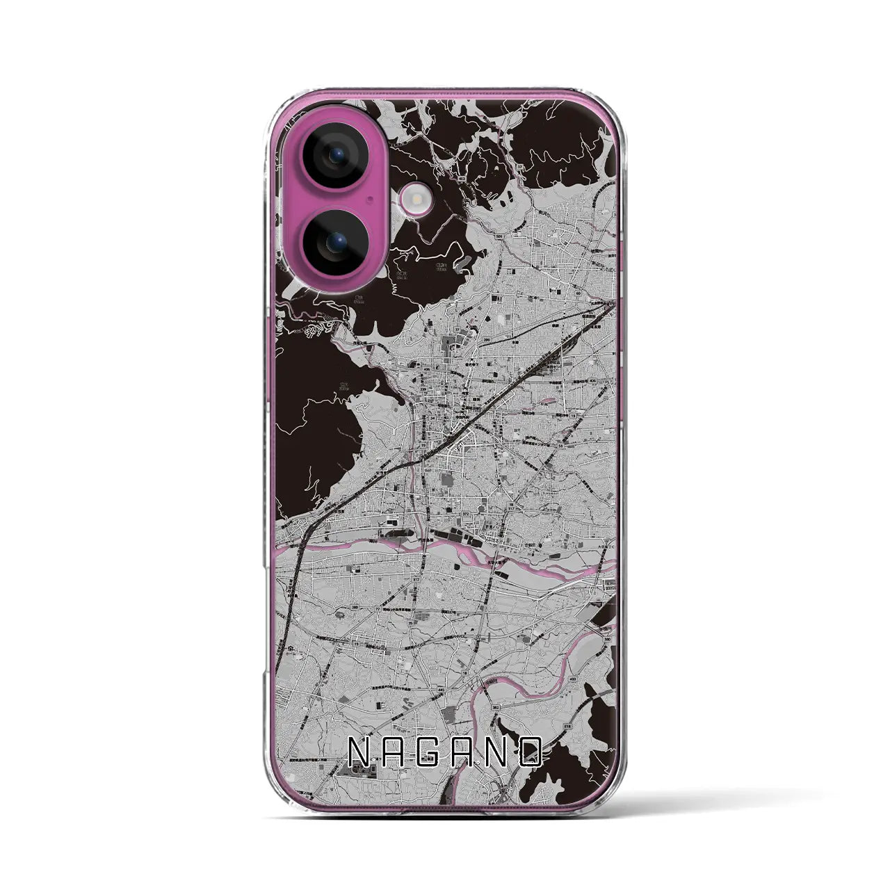 【長野(長野県)】地図柄iPhoneケース(クリアタイプ)