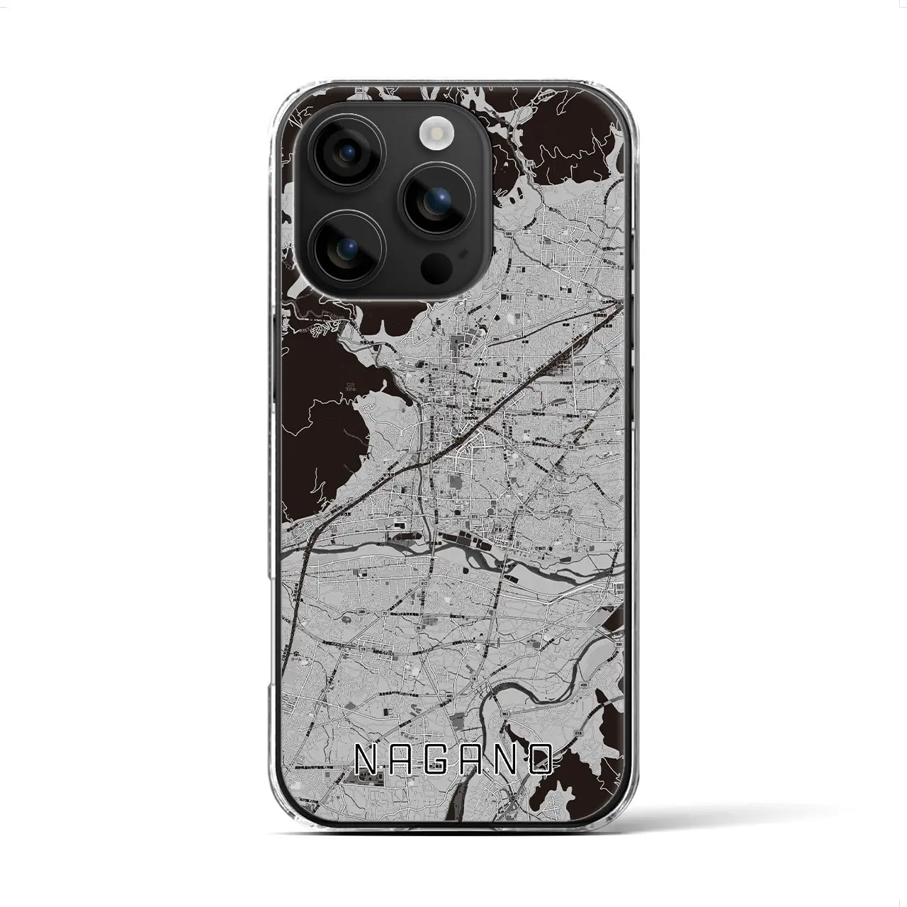 【長野(長野県)】地図柄iPhoneケース(クリアタイプ)