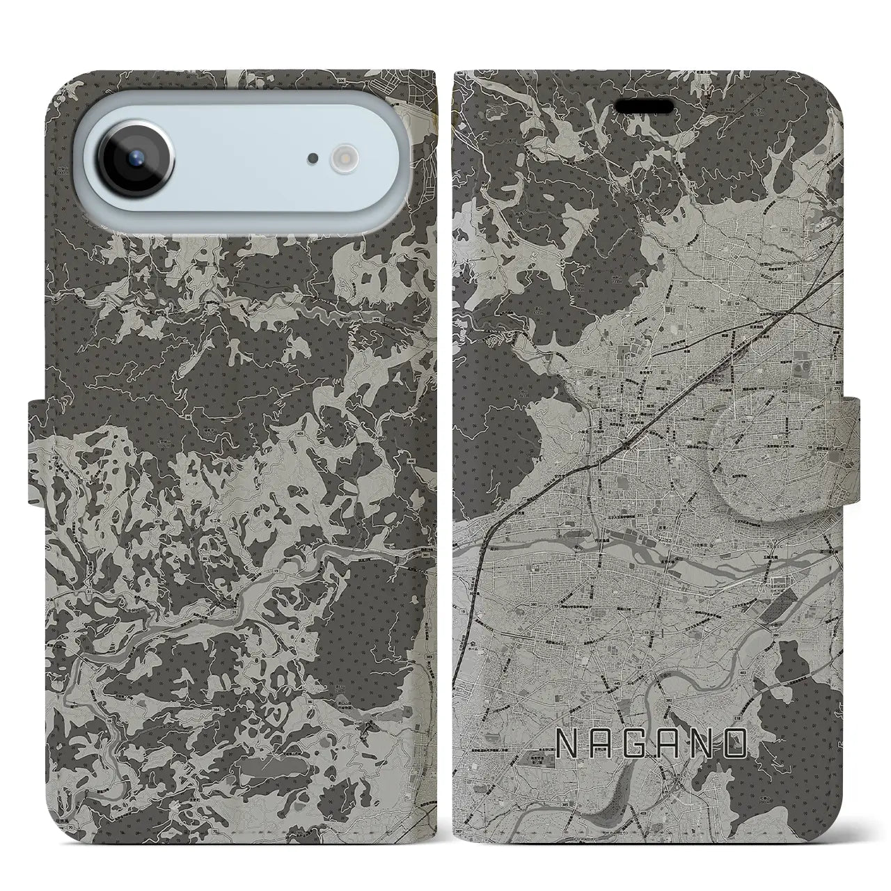 【長野(長野県)】地図柄iPhoneケース(手帳タイプ)