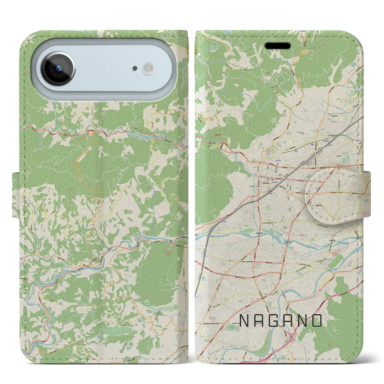 【長野(長野県)】地図柄iPhoneケース(手帳タイプ)