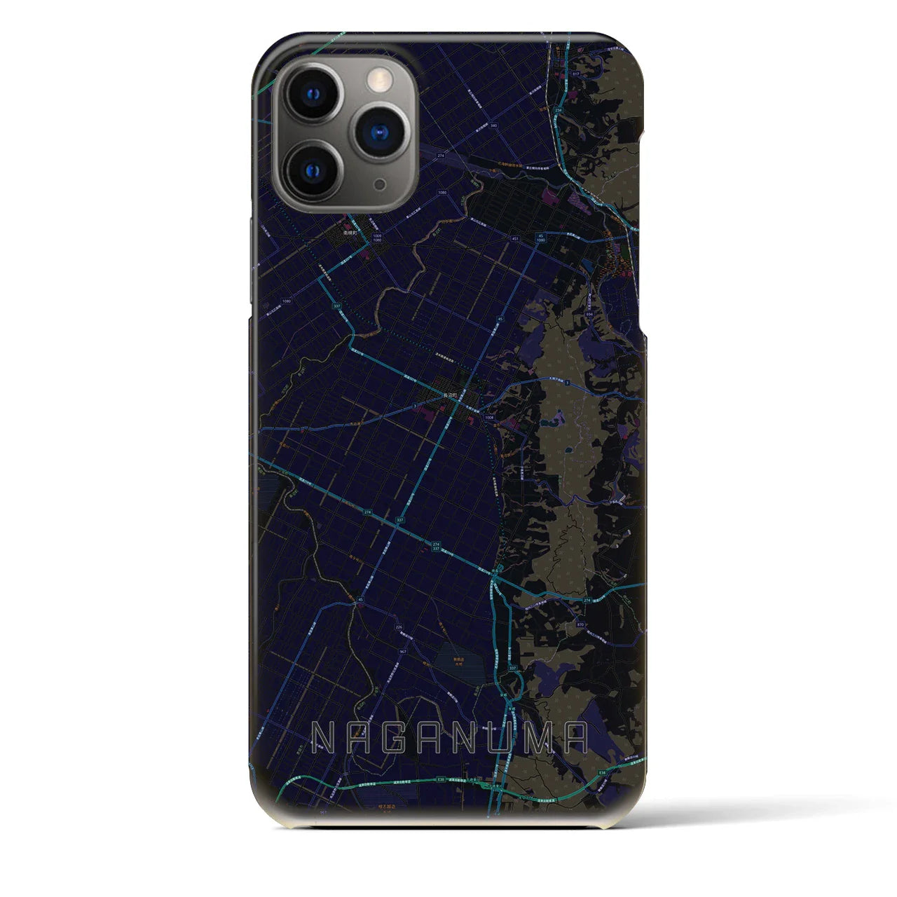 【長沼(北海道)】地図柄iPhoneケース(バックカバータイプ)