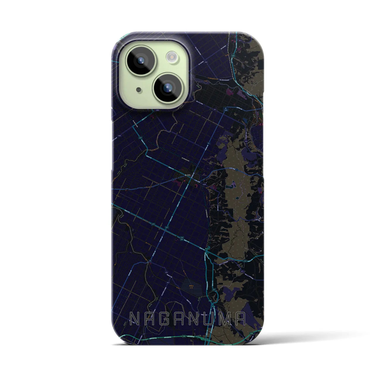 【長沼(北海道)】地図柄iPhoneケース(バックカバータイプ)