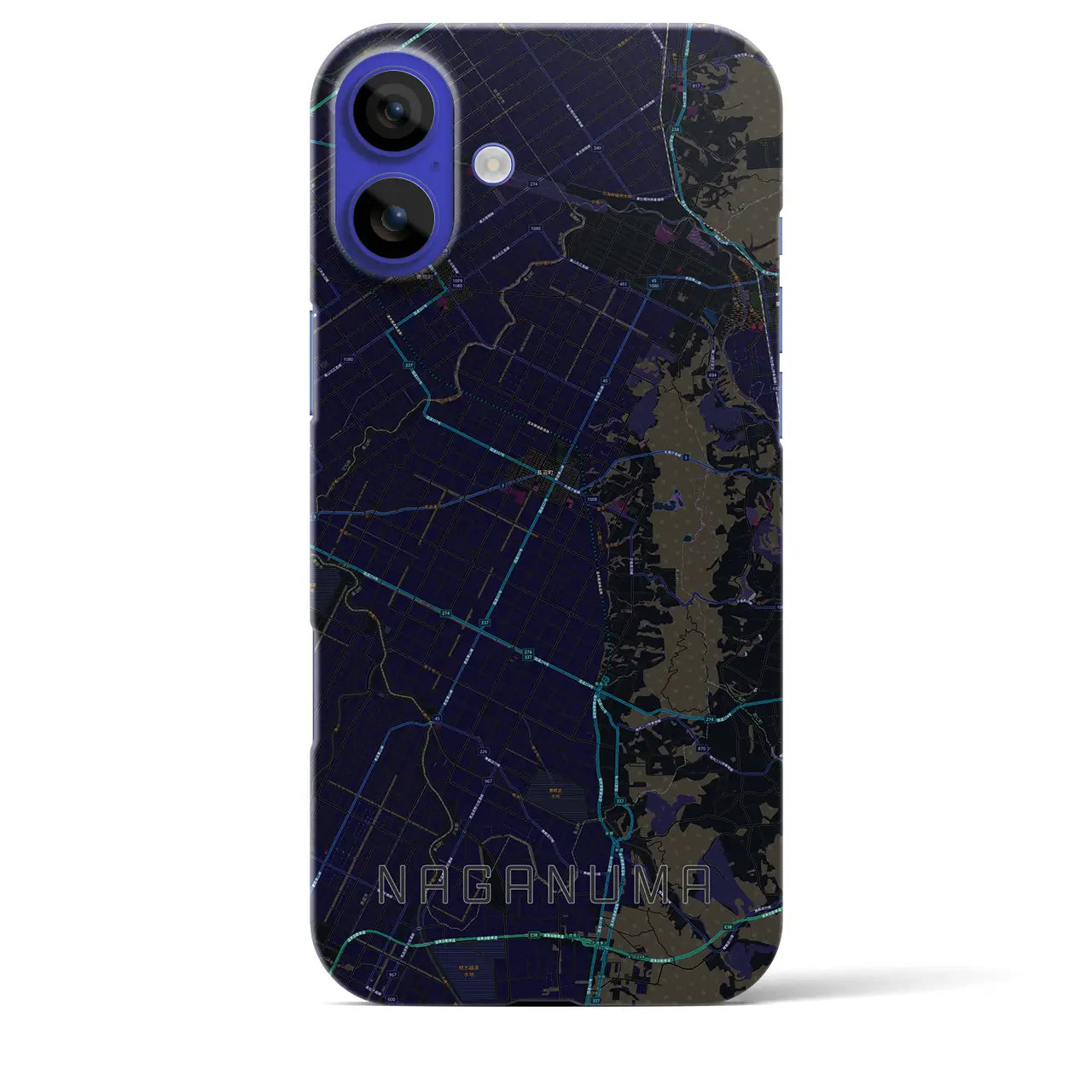【長沼(北海道)】地図柄iPhoneケース(バックカバータイプ)