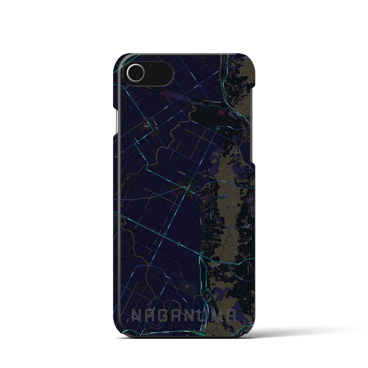 【長沼(北海道)】地図柄iPhoneケース(バックカバータイプ)