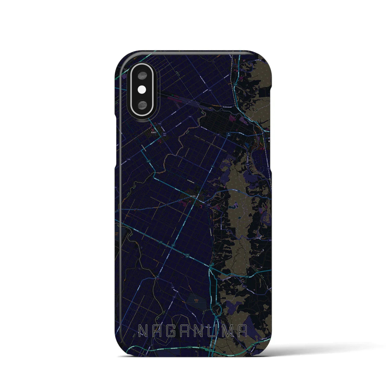 【長沼(北海道)】地図柄iPhoneケース(バックカバータイプ)
