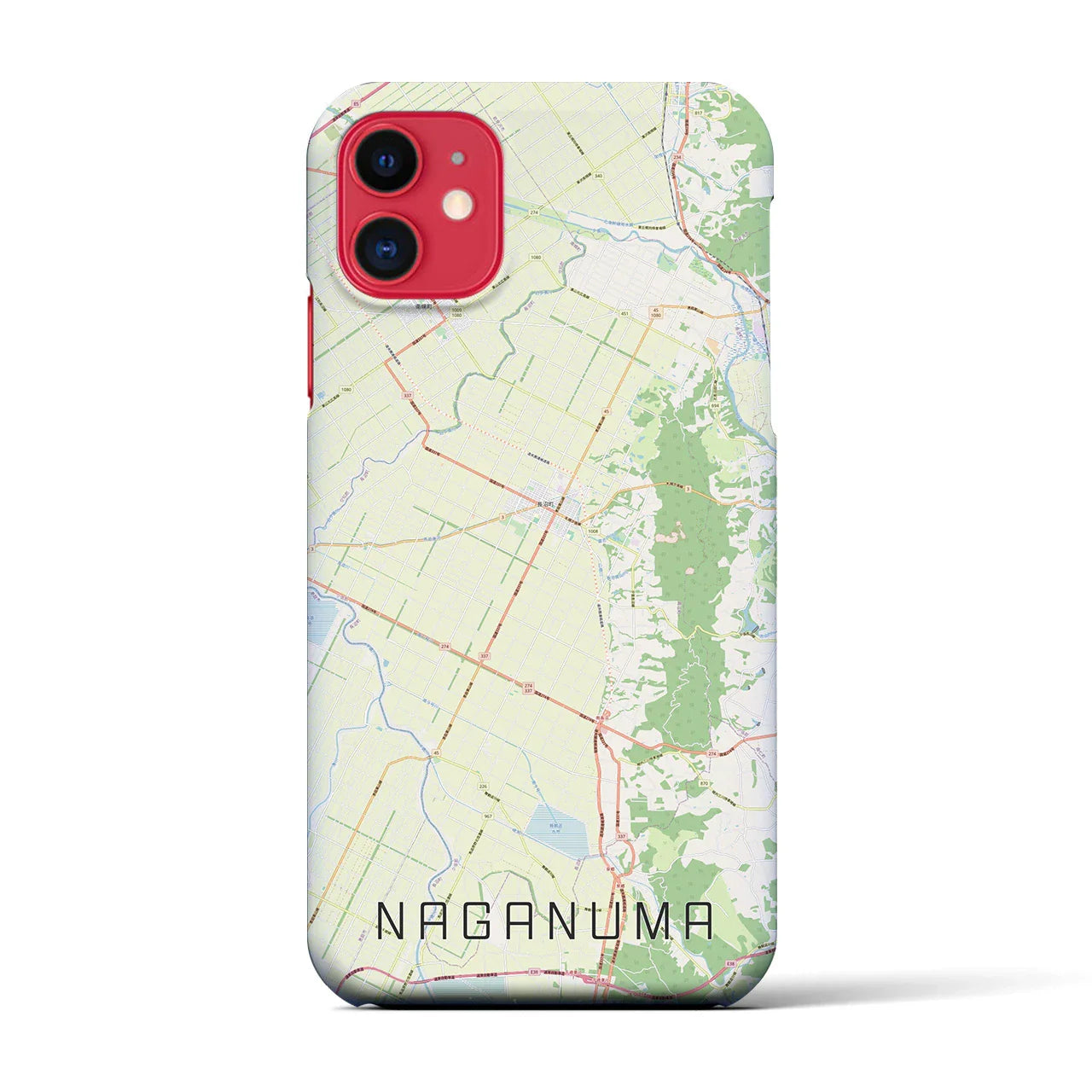 【長沼(北海道)】地図柄iPhoneケース(バックカバータイプ)