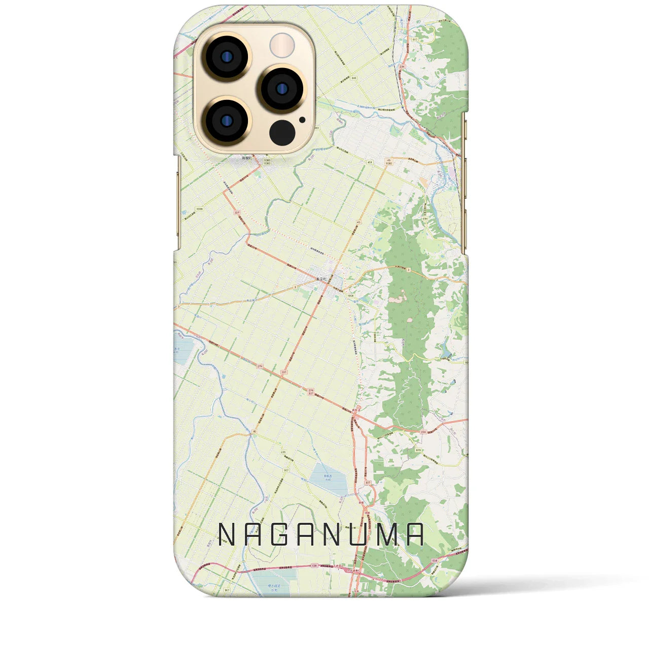 【長沼(北海道)】地図柄iPhoneケース(バックカバータイプ)