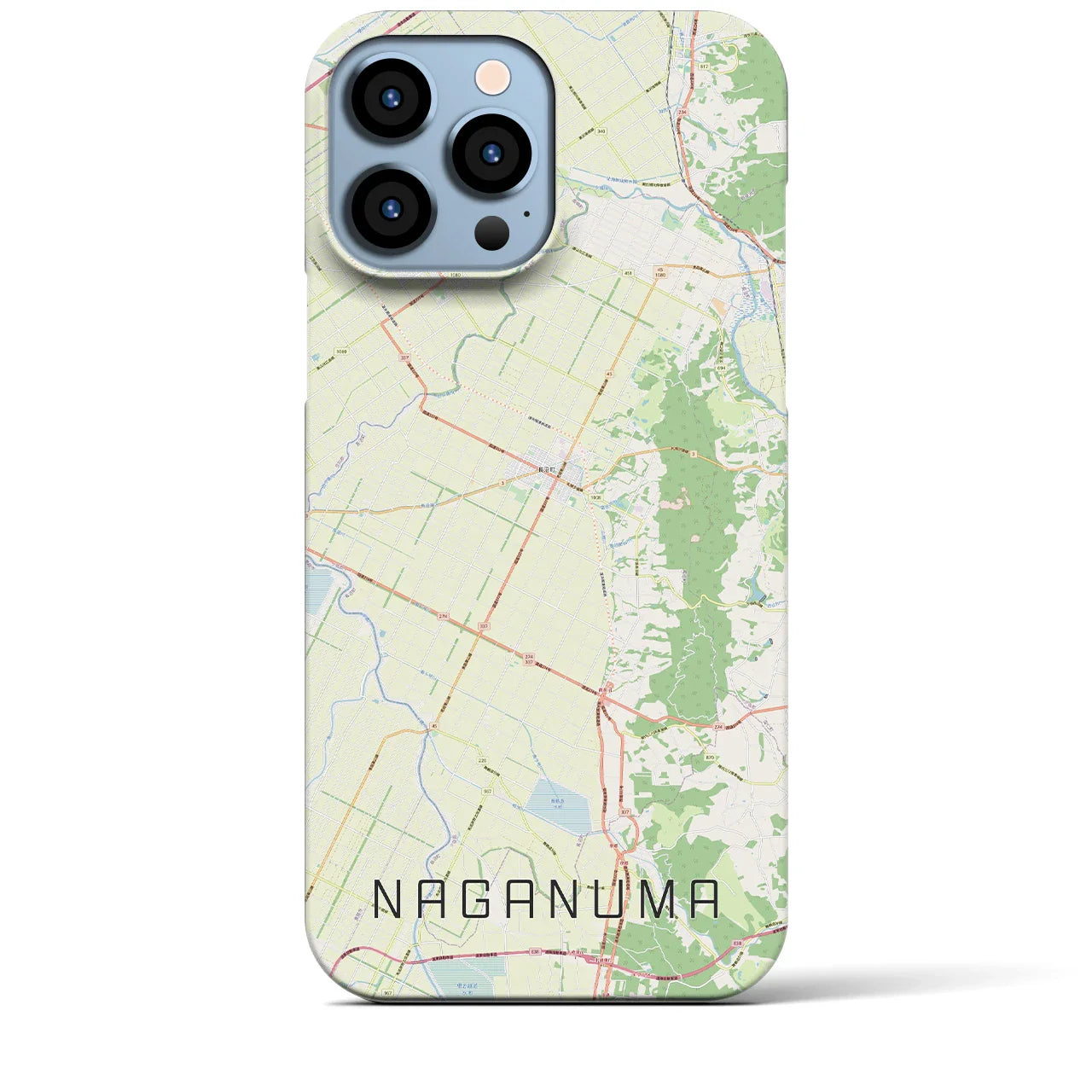 【長沼(北海道)】地図柄iPhoneケース(バックカバータイプ)
