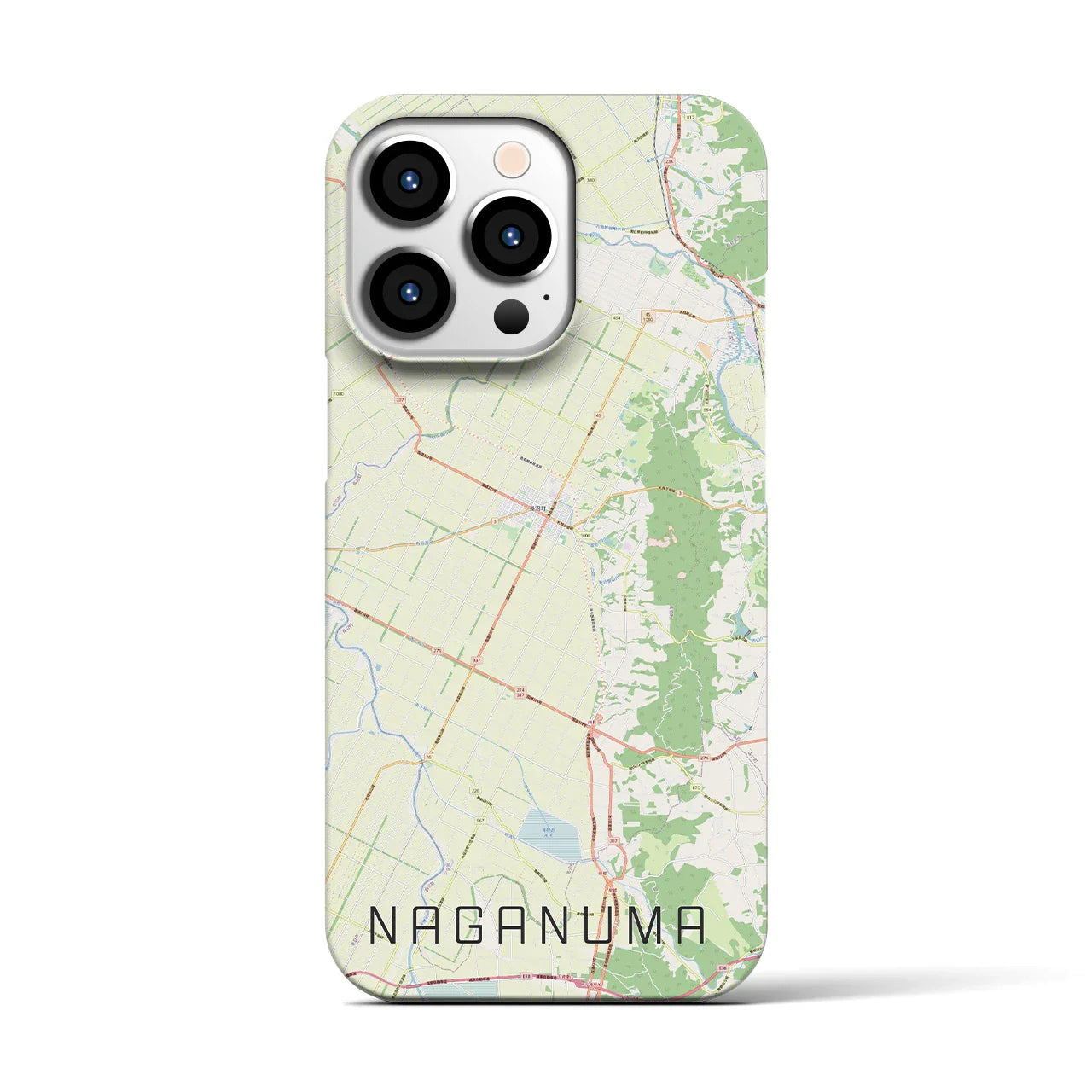 【長沼(北海道)】地図柄iPhoneケース(バックカバータイプ)